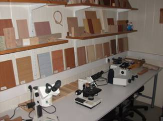 Μικροσκόπιο και μικροτόμος του εργαστηρίου